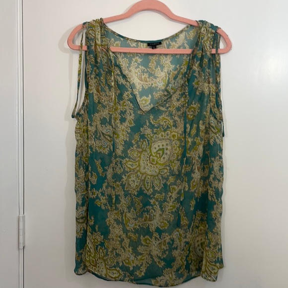 Talbots Sheer Sleeveless Shell, Size L, Multicolor - Picture 1 of 8